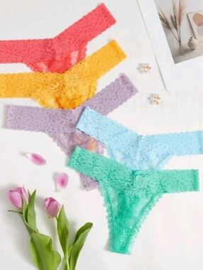 SHEIN 10 Pk. Lace Thongs Womens MEDIUM~ NEW